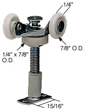 CRL 7/8" Twin Nylon Wardrobe Roller for Acme