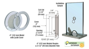 CRL Satin Anodized 4" Lucite Cover Speak-Thru