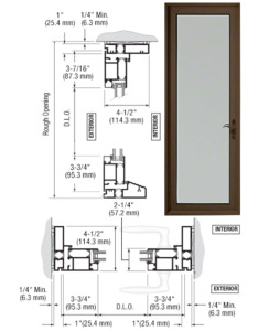 CRL-U.S. Aluminum Class I Bronze Black Anodized Series 900 Terrace Door Hinged Right Swing Out