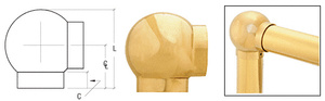 CRL Polished Brass 2-5/8" 90 Degree Ball Type Elbow for 1-1/2" Tubing