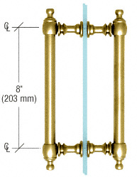 CRL Polished Brass 8" Colonial Style Back-to-Back Pull Handles