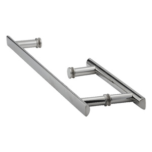 Polished Stainless Steel 8" x 18" Square Ladder Pull Towel Bar/Handle Combo
