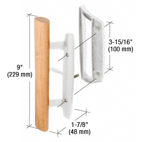 CRL Wood/White Mortise - Style Handle 3-15/16" Screw Holes