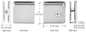 CRL Polished Chrome Beveled Hole-in-Glass Style Wall Mount Heavy-Duty Glass Clamp