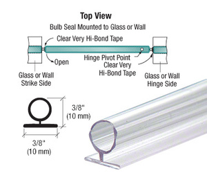 CRL 144" Translucent Vinyl Bulb Seal 3/8" Gap