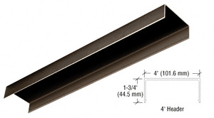 CRL Black Bronze Anodized 4" Header Channel - 120"