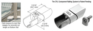 CRL 316 Brushed Stainless CRS Adjustable Upper Adaptor for Sloped Bottom Rail use on Ramps