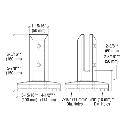 3-15/16 in. Mortise Polished Stainless Steel Surface Mounted Hinge 3-15/16 in. Mortise Polished Stainless Steel Surface Mounted Hinge