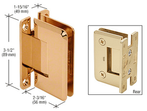 CRL Gold Plated Pinnacle 037 Series Wall Mount 'H' Back Plate Hinge