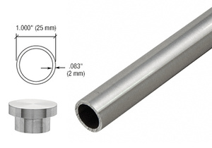 CRL Brushed Stainless Steel Laguna Series Top Sliding Tube