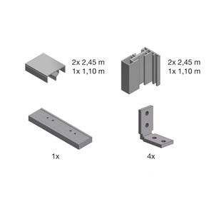 Fallbrook Matte Black Center Pivot Door Frame Kit for Wall Jambs