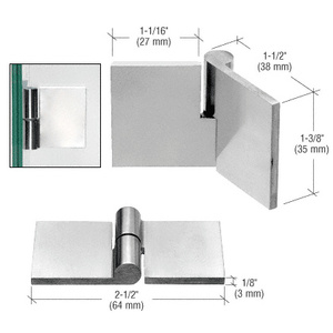 CRL Polished Stainless Right Hand UV Bond Glass-to-Glass Hinge