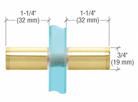 CRL Polished Brass Cylinder Style Back-to-Back Shower Door Knobs With Plastic Sleeve