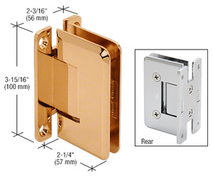 CRL Gold Plated Cologne 037 Series Wall Mount 'H' Back Plate Hinge