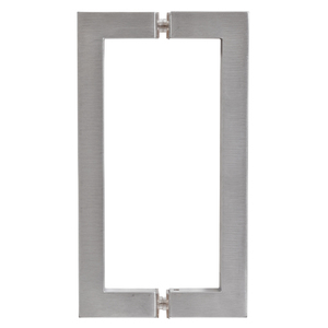  CRL Brushed Chrome 8" x 8" SQ Series Square Tubing Back-to-Back Pull Handles
