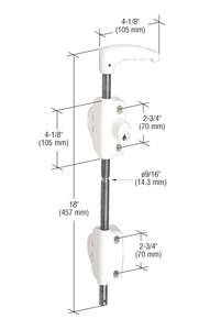 CRL White 18" Drop Bolt with Keyed Lock