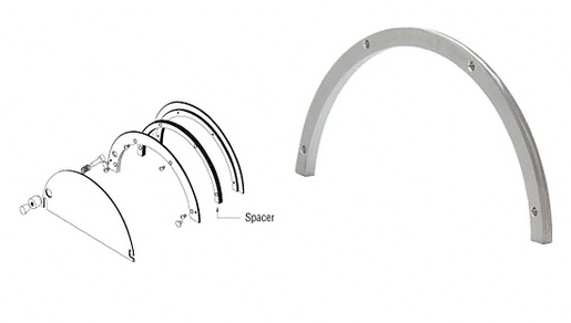 CRL Satin Anodized Optional Spacer Kit for 723A Half-Round Ticket Window