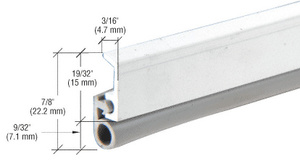 CRL Aluminum 36" x 84" Vinyl Bulb Seal Door Jamb Weatherstrip