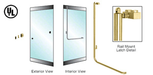 CRL-Blumcraft® Satin Brass Left Hand Reverse Rail Mount Keyed Access "Z" Exterior Top Securing Panic Handle