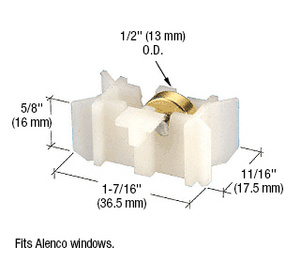 CRL 1/2" Flat Edge Steel Window Roller for Alenco Windows