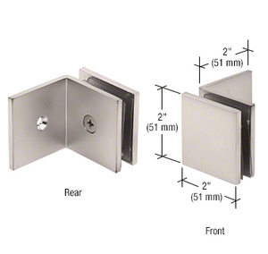 CRL Satin Nickel Fixed Panel Square Clamp With Large Leg