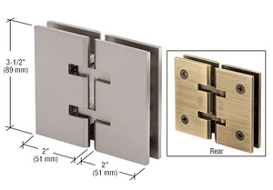 CRL Brushed Nickel Concord 180 Series 180 Degree Glass-to-Glass Hinge