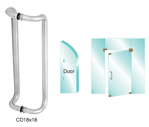 CRL Polished Stainless 18" Glass Mounted Offset Pull Handle