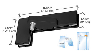 CRL Matte Black Right Offset Sidelite Mounted Transom Patch Fitting