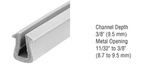 CRL Glazing Vinyl 3/8" Channel Depth 11/32" to 3/8" Metal Opening - 100' Roll