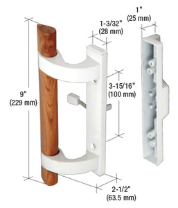CRL Wood/White Mortise - Style Handle 3-15/16" Screw Holes