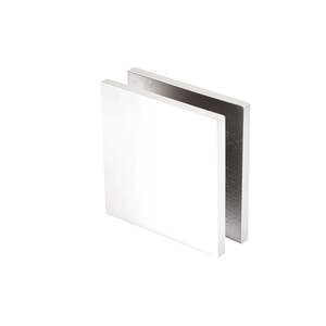 CRL White Square Style Hole-in-Glass Fixed Panel U-Clamp