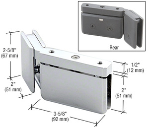 CRL Polished Chrome LH 135 Degree Prima Hinge with U-Clamp