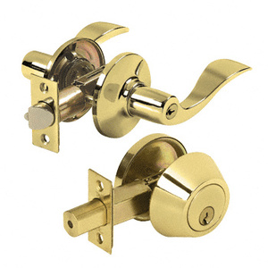 CRL Polished Brass Steel Niagara Security Door Combination Lock Set