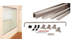 CRL Brushed Nickel 60" x 80" Cottage DK Series Sliding Shower Door Kit with Metal Jambs for 3/8" Glass