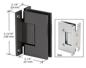 CRL Matte Black Vienna 037 Series Wall Mount 'H' Back Plate Hinge