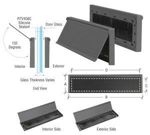 CRL Black Anodized 3" x 11-1/2” No-Draft Mail Slot - New Style