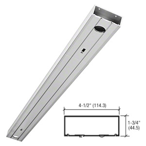 CRL-U.S. Aluminum Clear Anodized 72" 1-3/4" x 4-1/2" 450 Series Prepped Header for Center Hung Overhead Concealed Closers