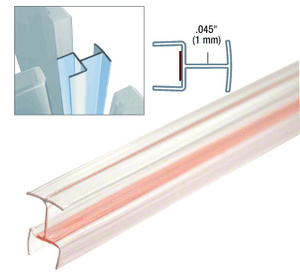 CRL Clear Copolymer Strip for T-Joint Junctions Where 3 Glass Panels Meet - 3/8" Tempered Glass