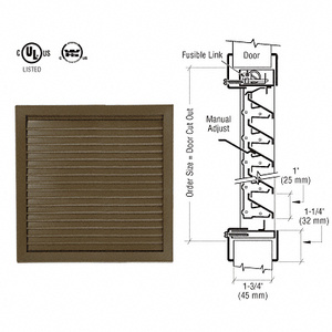 CRL 1900A Series 24" x 24" Door Louver