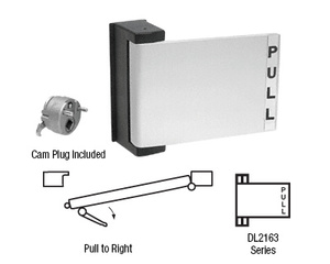 CRL Aluminum Universal Push-Pull Paddle Handle - Pull to Right