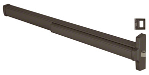 CRL 48" Jackson® Model 2095 Grade 1 Rim Latch Panic Exit Device Right Hand Reverse Bevel with 'S' Strike Fits 36" to 48" Wide Door Dark Bronze Finish