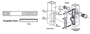 CRL Aluminum Flat Faceplate for DL2130 Series Hook Throw Deadlocks