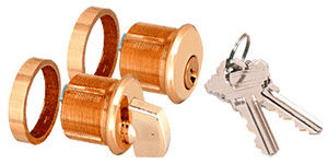 CRL Brass AMR215 Series Keyed Cylinder/Thumbturn for Use with AMR215 Series Patch Lock