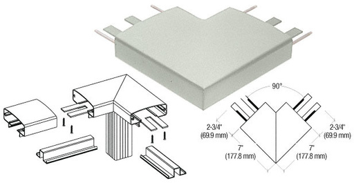 CRL Agate Gray 400 Series Top Cap 90º Corner