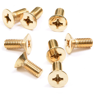 CRL Gold Plated 6 x 15 mm Cover Plate Flat Head Phillips Screws