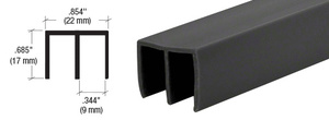CRL Black Upper Plastic Track for 1/4" Sliding Panels