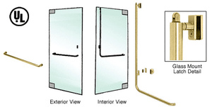 CRL-Blumcraft® Satin Brass Left Hand Reverse Glass Mount Keyed Access "A" Exterior, Top Securing Panic Handle