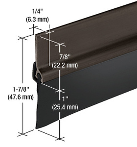 CRL Dark Bronze Anodized with Vinyl Door Sweep for 48" Door