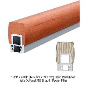 CRL-Blumcraft® Mahogany 597 Series 1-3/4" x 2-3/4" Wood Hand Railing