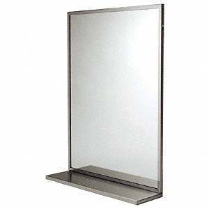 CRL 18" x 24" Standard Channel Framed Mirror with Shelf